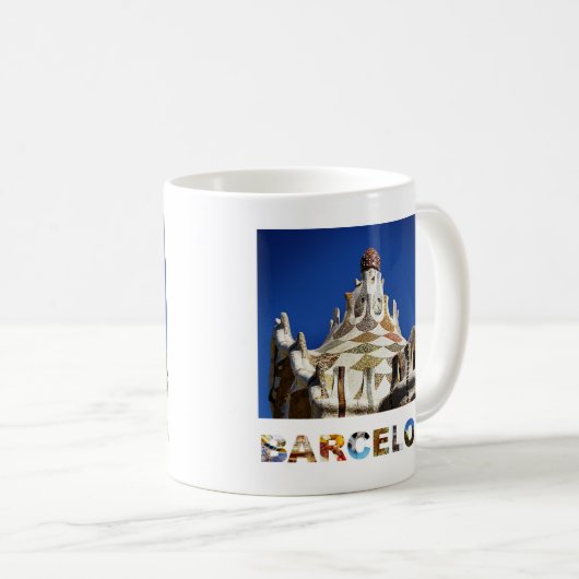 Mug Barcelone Espagne Gaudi Park Guell Photo (Devant droit)