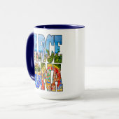 Mug Barcelone Parc Guell Espagne Typographie Art (Devant gauche)