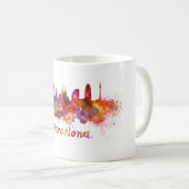 Mug Barcelone skyline in watercolor (Devant droit)