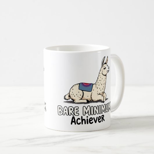 Mug Bare Minimum Achiever Funny Llama Lazy Humor  (Devant droit)
