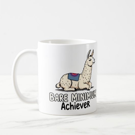 Mug Bare Minimum Achiever Funny Llama Lazy Humor  (Gauche)
