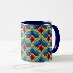 Mug Bargello coloré broderie Boho Chic Motif