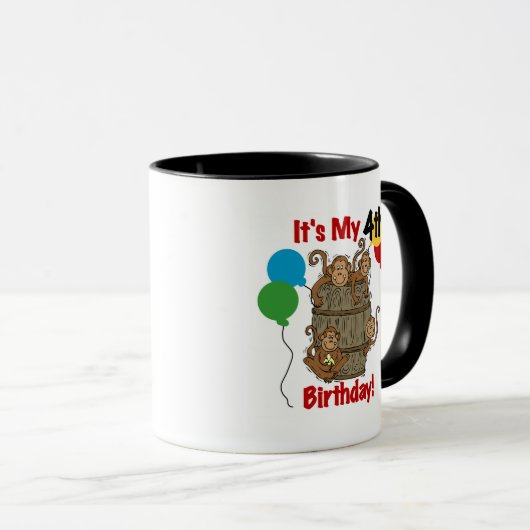 Mug Baril des singes 4e anniversaire (Devant droit)