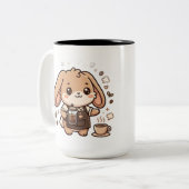 Mug Barista Lapin Kawaii Bicolore (Devant gauche)