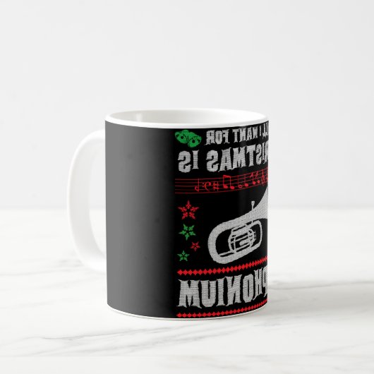 Mug Baritone Euphonium laide style pull de Noël (Devant gauche)