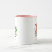 Mug Barne Chouette Fleurs roses Bleu (Centre)