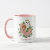Mug Barne Chouette Fleurs roses Bleu (Gauche)