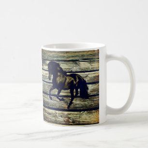 Mug Barne primitiveBois équestre noir Stallion Horse