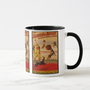 Mug Barnum et chiens du football de cirque de Bailey