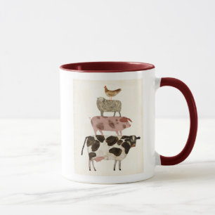 Mug Barnyard Buds - Vache, cochon, mouton et hen