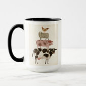 Mug Barnyard Buds - Vache, cochon, mouton et hen (Gauche)