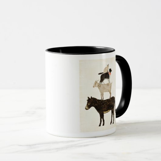 Mug Barnyard Bufs - Âne, Chèvre, Chien, Chat (Devant droit)