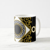 Mug Baroque d'or : frontière noire grecque (Devant droit)