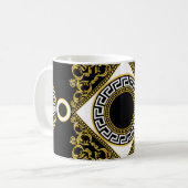 Mug Baroque d'or : frontière noire grecque (Devant gauche)