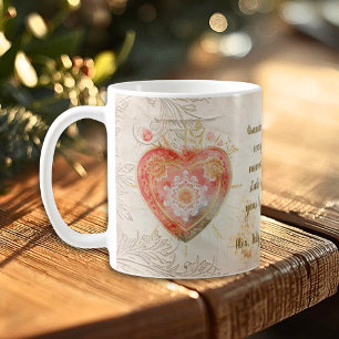 Mug Baroque Floral Cœur Sacré Objet de Famille de Vale