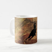 Mug Barrel Racing Girl Silhouette on a Grunge Texture (Devant gauche)