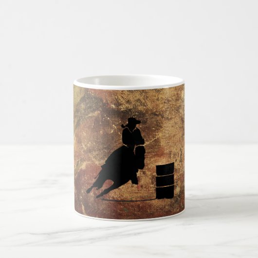 Mug Barrel Racing Girl Silhouette on a Grunge Texture (Centre)