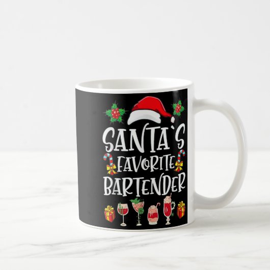 Mug Bartender Xmas Gift Santa's Favorite Bartender Chr (Droite)