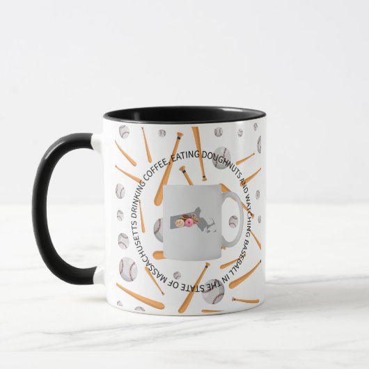 Mug Base-ball, café et beignets dans le Massachusetts (Gauche)