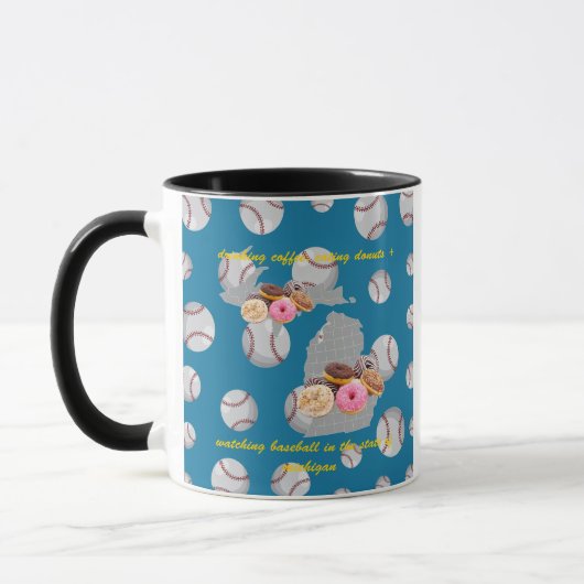 Mug Base-ball, café et beignets dans le Michigan (Gauche)