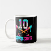 Mug Baseball 10 Year Old Ice Cream Drip 10th Bday Doub (Gauche)