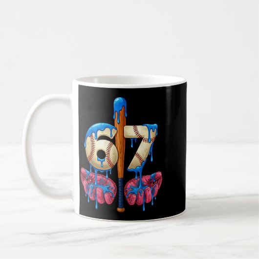 Mug Baseball 67 Six Seven Funny Gen Alpha Meme Drip  (Gauche)