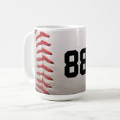 Mug Baseball avec numéro personnalisable (Devant gauche)