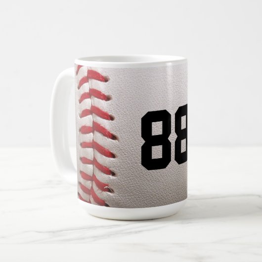 Mug Baseball avec numéro personnalisable (Devant gauche)