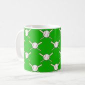 Mug Baseball - Ballons & Bats Motif sans couture (Devant gauche)