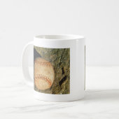 Mug Baseball Blanc Vintage couture rouge (Devant gauche)