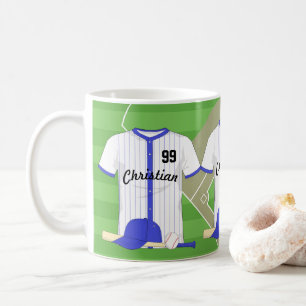 Mug Baseball bleu personnalisé