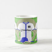 Mug Baseball bleu personnalisé (Centre)