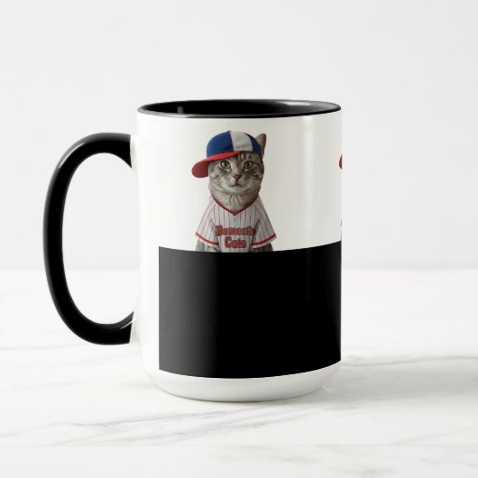 Mug Baseball Cat, Katze mit Basecap und Baseball Shirt (Gauche)