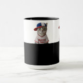 Mug Baseball Cat, Katze mit Basecap und Baseball Shirt (Centre)
