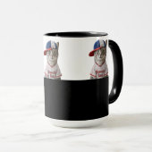 Mug Baseball Cat, Katze mit Basecap und Baseball Shirt (Devant droit)