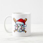 Mug Baseball Christmas Lights Santa Christmas Baseball (Gauche)
