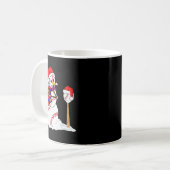 Mug Baseball Christmas Snowman Playing Baseball (Devant gauche)