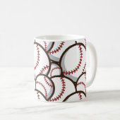 Mug Baseball : Classique Motif sans couture (Devant droit)