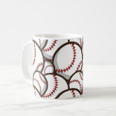 Mug Baseball : Classique Motif sans couture (Devant gauche)