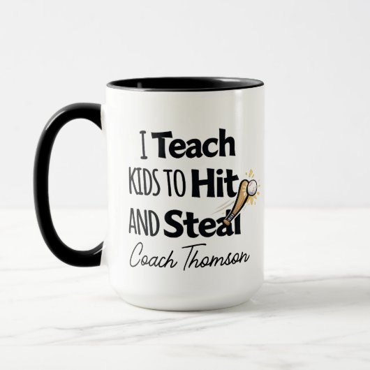 Mug Baseball Coach Coffee Mug, Gift For Baseball Coach (Gauche)