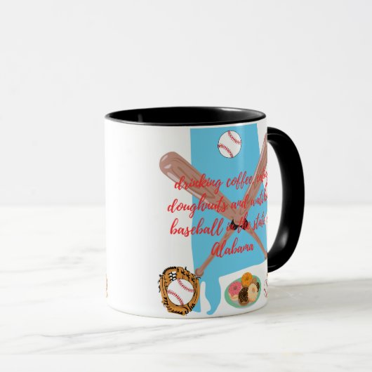 Mug Baseball, Coffee and Donuts in Alabama (Devant droit)