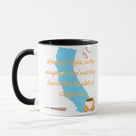 Mug Baseball, coffee and donuts in California (Gauche)