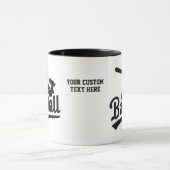 Mug Baseball de texte personnalisé (Centre)