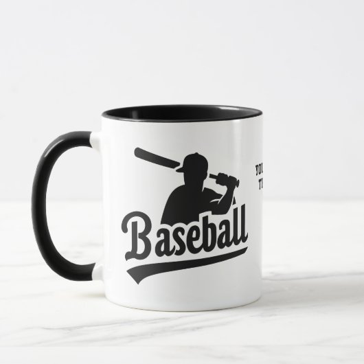 Mug Baseball de texte personnalisé (Gauche)