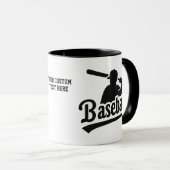 Mug Baseball de texte personnalisé (Devant droit)