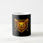 Mug Baseball dégoulinant citrouille fantôme effrayant (Centre)