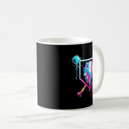Mug Baseball Drip Funny Ice Cream Dripng Matching Fami (Devant droit)