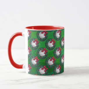 Mug Baseball en Motif de couronne de Noël