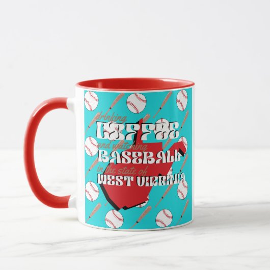 Mug Baseball et café en Virginie-Occidentale (Gauche)