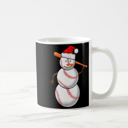 Mug Baseball Fan Snowman Funny Christmas Gift  (Droite)